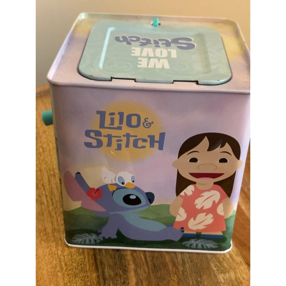 Disney Baby Lilo & Stitch Jack-in-the-Box Musical Toy Kids Preferred 2023 Tin